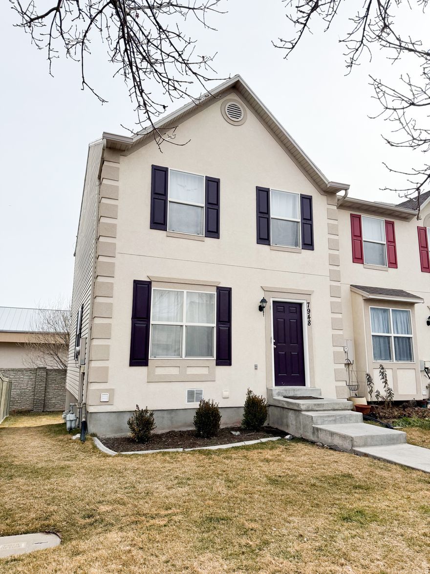 Beautifully updated end-unit townhome in a prime Eagle Mountain location! Conveniently situated near The Ranches Golf Club, shopping, dining, schools, and just minutes from Nolan Park - featuring open fields, a splash pad, playground, and sports courts.  Inside, you'll find brand-new LVP flooring on the main level, upgraded stainless steel appliances, updated lighting and fixtures, and a refreshed kitchen sink and faucet. Major upgrades include a newly installed Bradford White water heater and reverse osmosis drinking system. The finished basement offers flexible space perfect for a large third bedroom, second living area, or home office.  Square footage figures are provided as a courtesy estimate only and were obtained from County Record.  Buyer is advised to obtain an independent measurement.
