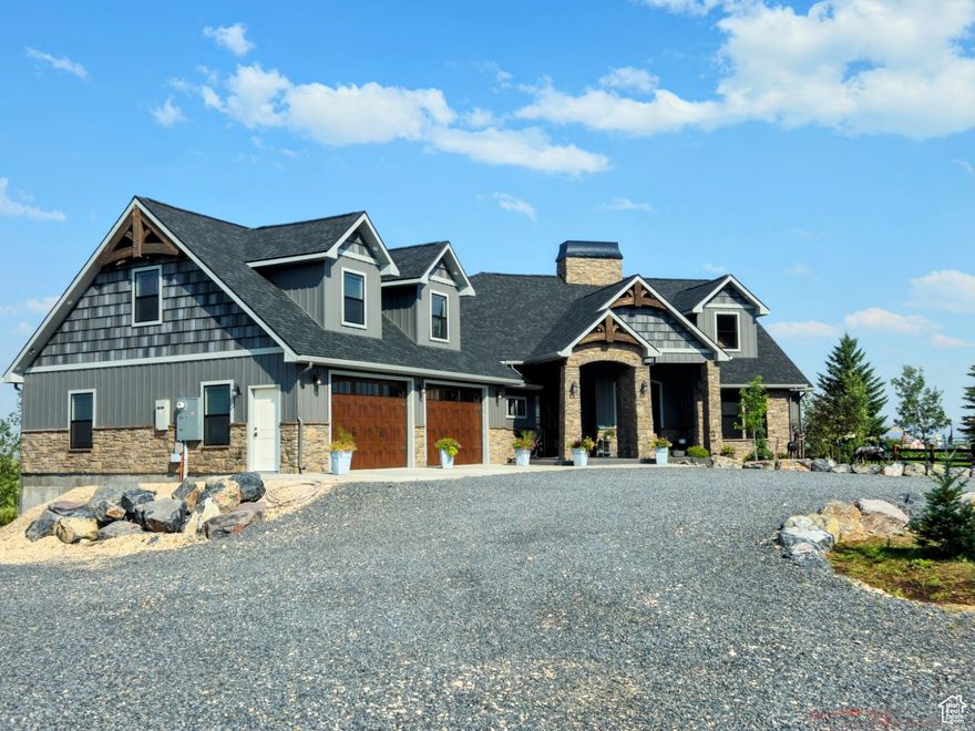 Seller Financing available with negotiable terms! Look no further. This 7 bedroom 5.5 bathroom home, built in 2020, has it all. Home is located in beautiful Bloomington Idaho, just a short drive to Bear Lake or National Forest. Sits on over 2 acres with stunning views surrounding the property. Oversized 2 car attached garage is heated and fully finished, with an additional single car garage on the backside of the home. The kitchen is beautifully crafted with granite countertops, copper farmhouse sink and lots of storage. Main level has 4 bedrooms, an office and 3 full bathrooms and a half bath. Master bedroom has vaulted ceilings, walk in shower with multiple shower heads, jetted tub and cedar lined walk in closest. Home has multiple master bedrooms. Spacious gathering room above the garage. Walk-out basement has an open family room and lots of storage. Downstairs has 3 bedrooms and 2 full bathrooms, family room, theater room with 100 in TV and built in surround sound, and storage room. Every detail was meticulously planned out and taken care of. Seller will look at offers. Home is priced $52,000 below appraised value