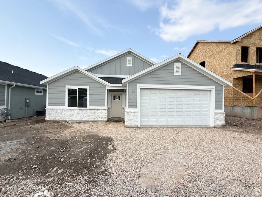 Darling one level in Willard.  Construction just completed. You can move into a brand new home with over 1500 sq feet,  great primary bedroom with walk-in closet with plenty of room.  Garage had 2ft added to the length,  Will be fenced.  Qualifies for first time buyers, and move up buyers..  Don't miss out!!!  Seller will pay up to 10,000 for buyers concessions.