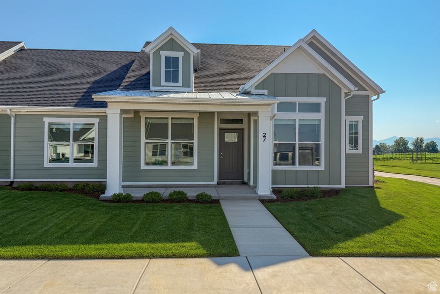 JUST completed & designed for easy one-level living with 9-foot ceilings & huge windows next to the golf course. GREAT location on a dead end road with extra green space surrounding the home. The large kitchen includes upgraded stainless steel appliances, a 5-burner gas range with convection oven & air fryer, upgraded cabinets adorned with sleek hardware, backsplash, and quartz countertops. The owner's suite includes a spacious bedroom, walk-in closet, large linen closet and dual vanity. Plenty of space with the oversized 2 car garage, fenced private patio and an office as you enter the home. Enjoy community amenities such as a Pickleball court, along with hassle-free living, including yard care and snow removal. Rest assured, with builder, system & strutural warranties included.  AMAZING incentives with our preferred lender or cash discount, ask about details. Don't delay, come see this beautiful home!!