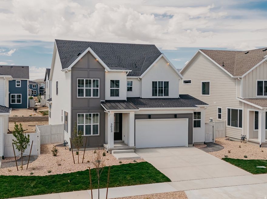 The Northstar is a grand two-story home offering modern luxury and versatility, perfect for families needing extra space. The main floor features a sprawling open-concept layout seamlessly connecting the kitchen, dining area, living room, and a spacious patio, complemented by a large mudroom off the garage for added storage. Upstairs, four spacious bedrooms, each with a walk-in closet, provide private retreats, including a tranquil primary suite with a lavish ensuite bathroom. Premium finishes and thoughtful details throughout make the Northstar the pinnacle of modern living. This is your chance to live in the home that won the 2025 Utah Valley Parade of Homes Judges' Choice award. This amazing home is located in Firefly, the master-planned community built specifically for kids to live life unplugged. Stop fighting over screen time and start reconnecting in an environment engineered to encourage play. Firefly isn't just a neighborhood, it's a 350+ acre network of parks, trails, and amenities designed to inspire adventure and activity. The day you move in, your kids will be enjoying the skate and wheels park, the bike pump track, the downhill mountain bike course, pickleball and basketball courts, neighborhood playgrounds, and miles of trails. Is your child shy? Firefly has the region's only full-time Activities Director curating weekly activities and events for all ages, encouraging families and neighbors to connect in nature. Located in Eagle Mountain, Firefly is an easy commute to the Silicon Slopes, with close proximity to shopping and entertainment. Just 40 miles south of Salt Lake City and 30 miles north of Provo, it's one of Utah County's fastest-growing cities. Book a tour of this beautiful Candlelight home, explore all the amenities, and see for yourself why Firefly is the best place in Utah to raise your kids.