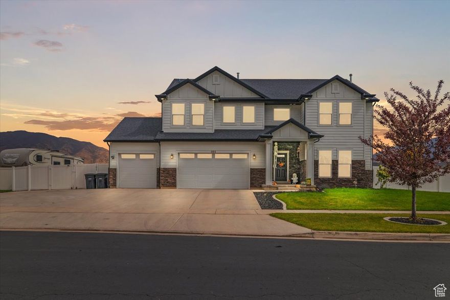 Lifestyle and Location in Legacy Farm Estates! Experience the perfect blend of quiet and convenience in this 2018 Legacy Farm Estates home. With 6 bedrooms, and 3.5 baths on nearly a half-acre lot, this property offers generous living space in a quiet bedroom community, yet sits just minutes from shopping, dining, and essential services in Spanish Fork. The open floor plan showcases natural light, mountain views, and a chef's kitchen with granite countertops and custom cabinetry. The oversized backyard offers endless potential for outdoor living, play areas, or a dream garden. Enjoy modern comfort with small-town charm in one of the area's most desirable neighborhoods.