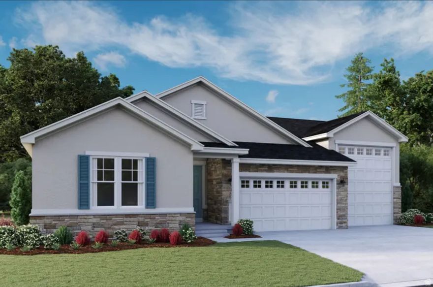 Welcome to Canyon View Meadows, where spacious lots meet thoughtfully designed homes. The ranch-style Harris plan offers an inviting open layout showcasing a large kitchen with a convenient center island, a dining nook and a great room. Adjacent is the owner's suite, featuring an oversize walk-in closet and a private bath with optional deluxe features. Two bedrooms and a full bath are close by, as well as a dining room that can be optioned as a study. Includes 2-car garage and attached RV Garage!