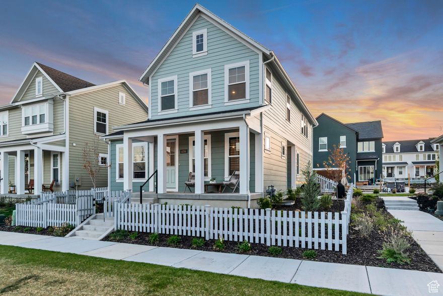 Seller offering a $5,000 lender credit - available exclusively to buyers financing through our preferred lender. Please contact Gina to learn more. Welcome to your dream home in the heart of Daybreak! This stunning 4-bedroom, 3.5-bath beauty is loaded with thoughtful upgrades and stylish finishes throughout. From the moment you walk in, you'll love the spacious feel created by the 9-foot ceilings and the wide-open layout with gorgeous laminate flooring flowing through the main living areas.  The kitchen is a showstopper with sleek modern cabinetry, gleaming quartz countertops, stainless steel appliances, and a gas range that's ready for your favorite recipes. The open-concept design makes it easy to entertain or simply enjoy a cozy night in.  You'll also find a dedicated flex room-perfect for your home office, creative studio, or playroom. The metal stair railings add a modern touch while leading upstairs to generously 3 sized bedrooms and 2 beautifully finished baths. The fully finished basement boasts a generous family room, a large bedroom with a walk-in closet and a full bath.  You'll love the fully fenced yard with a large patio for entertaining. And the cherry on top: permanent programmable holiday lighting on the exterior means your home will shine bright for every season!  This is more than a home-it's a lifestyle. Come experience all that Daybreak has to offer and fall in love with this gem! Square footage is provided as a courtesy estimate only and was obtained by county records. Buyer is advised to obtain an independent measurement.