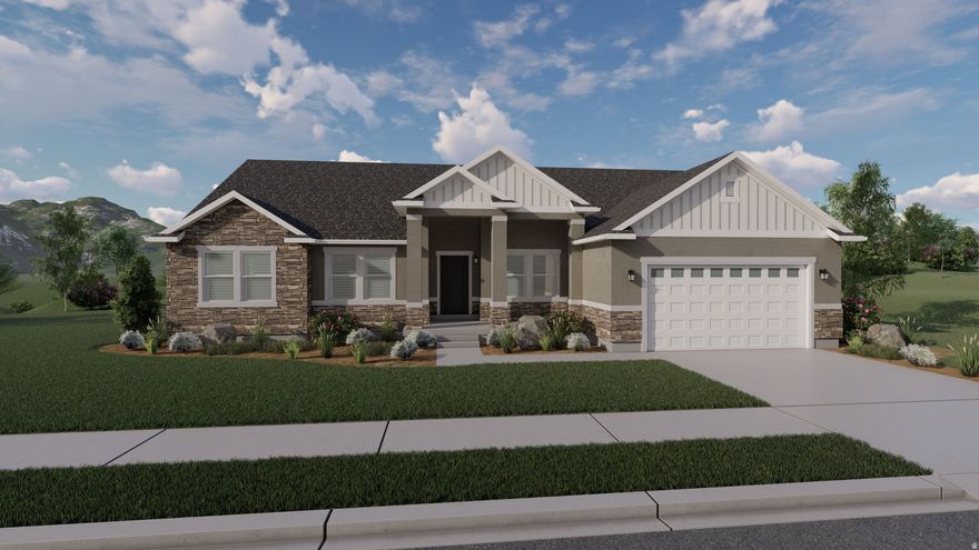Welcome to Rose Ranch-an exciting new community in the heart of Eagle Mountain! These thoughtfully designed single-family homes shine with larger lots, giving you space for a three-car garage and plenty of outdoor living. Rose Ranch offers a vibrant, community-focused lifestyle with pickleball courts, the Eagle Mountain Ranch Bike Park, nearby schools, and easy access to local favorites like The Ranches Golf Club, Utah Lake, scenic parks, and trails. Surrounded by stunning mountain views, it's the perfect place to call home. Contact us today to start planning your future in Rose Ranch! (LANDON LOT 105)