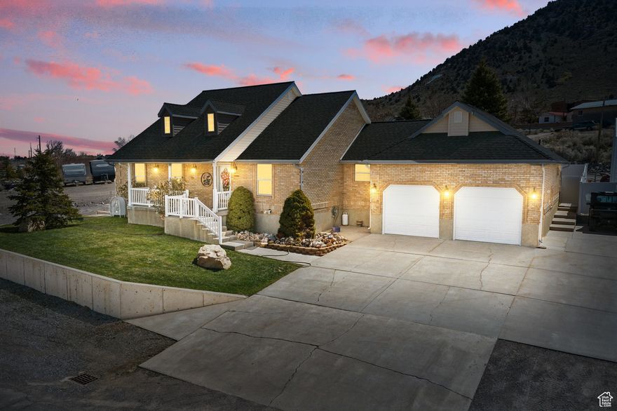 Motivated Seller................Imagine a life where the hustle of the big city fades into the tranquility of a historic mining town, all while keeping your commute within reach. Welcome to Eureka! Where mountain views always welcome you back home! This isn't just a house; it's a thoughtfully designed home. Step inside and discover an open concept floor plan where vaulted ceilings create a sense of airy spaciousness, and large windows frame the stunning views while flooding the rooms with natural light. The master suite becomes your private retreat, complete with his and hers walk-in closets. Practicality meets convenience with a main floor laundry room, and a bonus office provides a dedicated space for work or hobbies. The heart of the home is the open kitchen, boasting generous prep areas for culinary adventures. Downstairs, a clean slate basement with a separate entrance awaits your vision  imagine the possibilities! Outside, the solid brick exterior promises low-maintenance longevity, while ample garage space caters to all your storage needs and projects. Covered porches invite you to unwind and soak in the mountain panoramas or enjoy the meticulously landscaped yard. Life in Eureka is effortless. Picture quiet moments of solitude and thrilling recreation just minutes from your doorstep. Whether it's the Little Sahara Sand Dunes or simply getting lost in the nearby hills, adventure is always within easy reach. This property truly offers a lifestyle that won't disappoint. Why not schedule your personal tour today and experience it for yourself? Seller just installed a new A/C unit! *Square footage figures are provided as a courtesy estimate only, buyer to verify all within listing to their own satisfaction.