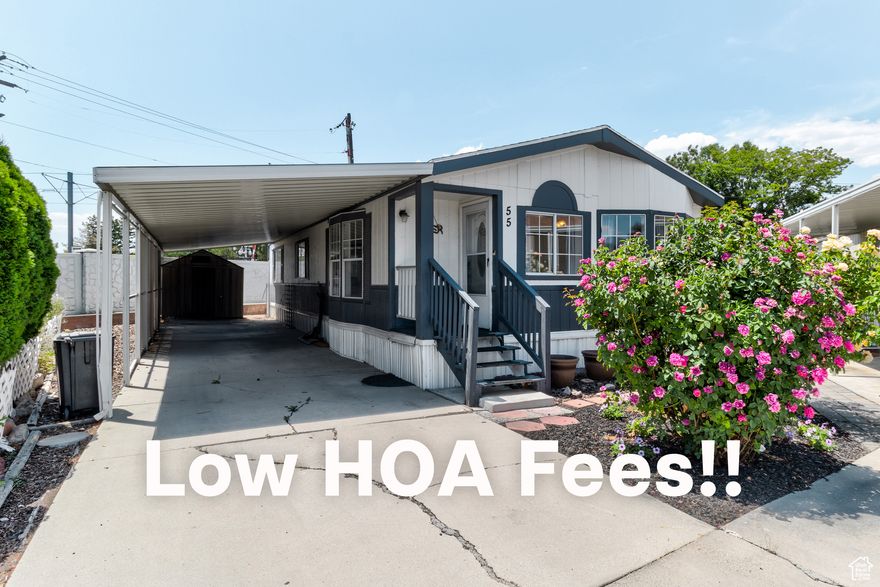 Low lot fees!!! Beautiful mobile home in the coveted Applewood Co-op senior community. Unlike most mobile home communities the owners of the homes also own the community. This is a well maintained intimate community with low fees. Come see this well maintained 2 bed 2 bath home, with lots of natural light. This home has a spacious living area, recently updated kitchen and a beautifully updated yard. Centrally located in Midvale, you'll have easy access to amenities. This one won't last long! Home is being sold as is. All residents must be 55+.