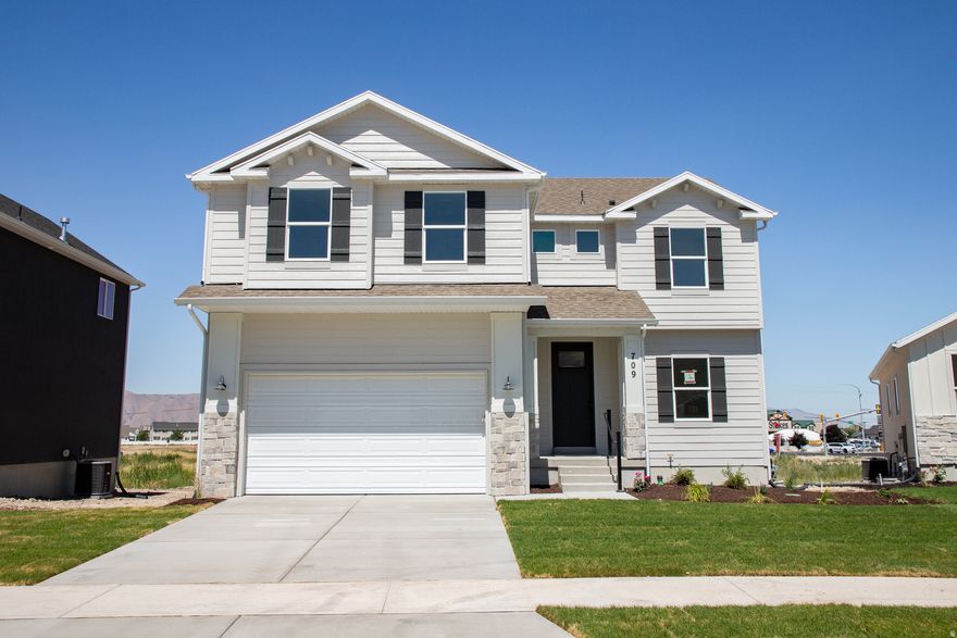 AMAZING $10,000 INCENTIVE TOWARDS CLOSING COSTS, RATE BUYDOWN, OR PRICE REDUCTION REGARDLESS OF LENDER! Must-See New Salem Fields Community! Move-in ready! This beautiful home built by Flagship Homes features 4 bedrooms + loft, 2.5 bathrooms, quartz countertops, 2 car garage, landscaped front yard, and partially fenced backyard (can be landscaped for an additional charge). The primary bedroom has a vaulted ceiling, large walk-in closet, and dual sinks with a separate tub/shower. With a huge unfinished basement, this home provides space for storage and room to grow. (If preferred, basement can be finished for an additional charge.) Call for more information or stop by our model home at 495 E 720 N Salem for a tour. Model home hours: Monday-Saturday 11 AM - 6 PM. Buyers to verify all information. Square footage is from house plans.