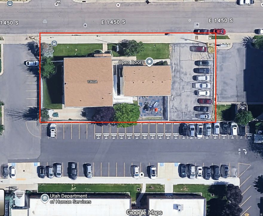 OPEN DOORS Non-Profit is Expanding and Relocating to a nearby Clearfield location. Prime C-1 zoning retail/office with many other uses including overnight stay approval. 2 Buildings totaling 7332 sq ft. Building A has a total of 4,700 sq ft built in 1995, Building B has a total of 2,632 sq ft built in 1990.  Location has a high traffic count, on the bus line, and 12 designated parking stalls with room for more.  Showing coordinated Monday to Friday ( Please do not disturb occupants )  All information is provided as a courtesy and buyer is advised to verify. Square footage provided per appraisal.
