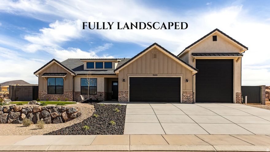 Brand new with 50ft deep RV/Boat Garage with 220, 2x6 exterior walls, fireplace with built-ins, large pantry, no carpet in the very open great room, kitchen and dining room. Covered patio, great primary suite with box trey ceilings, double vanities, soaker tub, walk-in tiled shower, nice walk-in closet, ceiling fans and canned lighting throughout the bedrooms, sink in the laundry room with cabinets, great new subdivision called Red Slate Estates near Sand Hollow Reservoir. *All information is deemed reliable but not guaranteed, buyer to verify all.