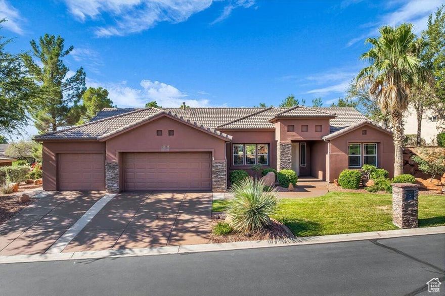 Welcome to this beautiful single family home in La Jolla Hills. This beautifully maintained, single-level residence offers an open floor plan and granite countertops throughout. Enjoy stunning views of Pine Mountain and Zion peaks, framed by palm trees and mature landscaping, all maintained by the low-cost HOA. Inside, you'll find custom cabinets, stainless steel appliances, engineered hardwood floors, and high end blinds and shades. This property is move-in-ready! Community amenities include pickleball courts, indoor/outdoor pools, tennis courts, and a clubhouse, all near a local golf course. Conveniently located minutes from shopping, dining, and Southern Utah's best trails.