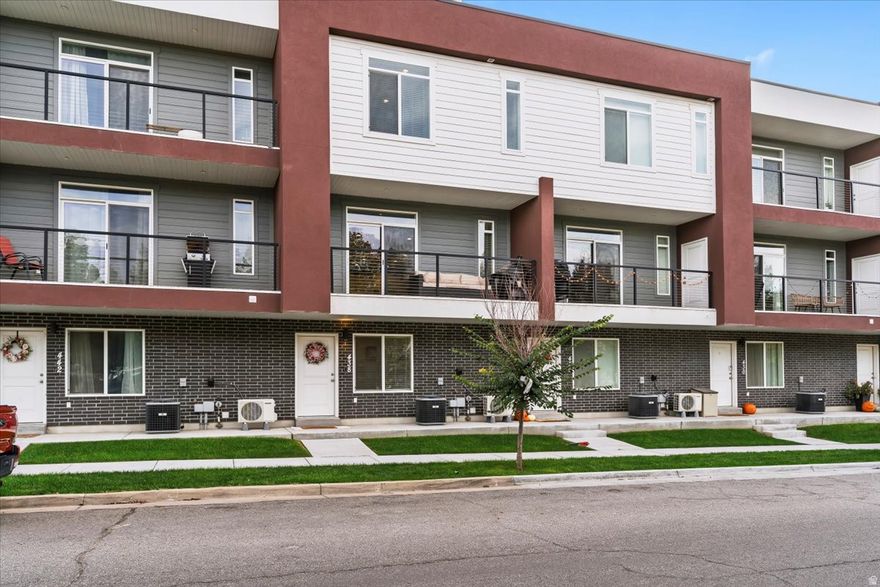 **PRICE IMPROVEMENT** Beautiful 3-bedroom, 2.5-bath townhome-only 3 years old! Features granite throughout, tall ceilings, and an updated kitchen with stainless steel appliances, island/bar seating, and a walk-in pantry. Plenty of storage including a mudroom with built-ins, under-stair storage in the garage, two linen closets, a walk-in closet, and additional storage on the balcony. Enjoy stunning sunset views from the large balcony just off the living area, plus a covered patio below. The spacious primary suite offers a separate tub and shower and a large walk-in closet. Fantastic location-minutes to Hill Air Force Base, freeway access, schools, shopping, and restaurants. HOA includes snow removal, landscaping, trash, and exterior insurance.