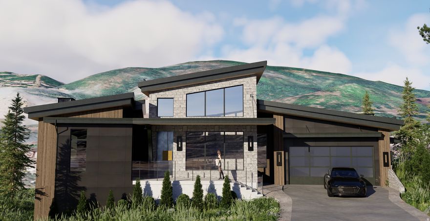 Striking modern mountain architecture meets refined design in this newly built home located in the highly sought-after SkyRidge community near Deer Valley's East Village. Clean rooflines, expansive glass, and a sophisticated mix of stone, vertical wood siding, hot-rolled steel accents, and standing seam metal roofing create a bold architectural statement that blends beautifully with the surrounding alpine landscape. Designed for both entertaining and everyday living, the home features an open layout filled with natural light and seamless indoor-outdoor living. Large windows frame mountain views while sliding doors lead to a spacious covered deck with glass railing, perfect for relaxing or hosting gatherings in every season. The walk-out lower level opens to additional outdoor living space and natural landscaping, creating multiple areas to enjoy the mountain setting. Thoughtful design, striking materials, and modern lines give the home a timeless yet contemporary feel. Located just minutes from Deer Valley skiing, Jordanelle Reservoir, golf, hiking, and Park City dining, this home offers the perfect blend of luxury, recreation, and modern mountain living.
