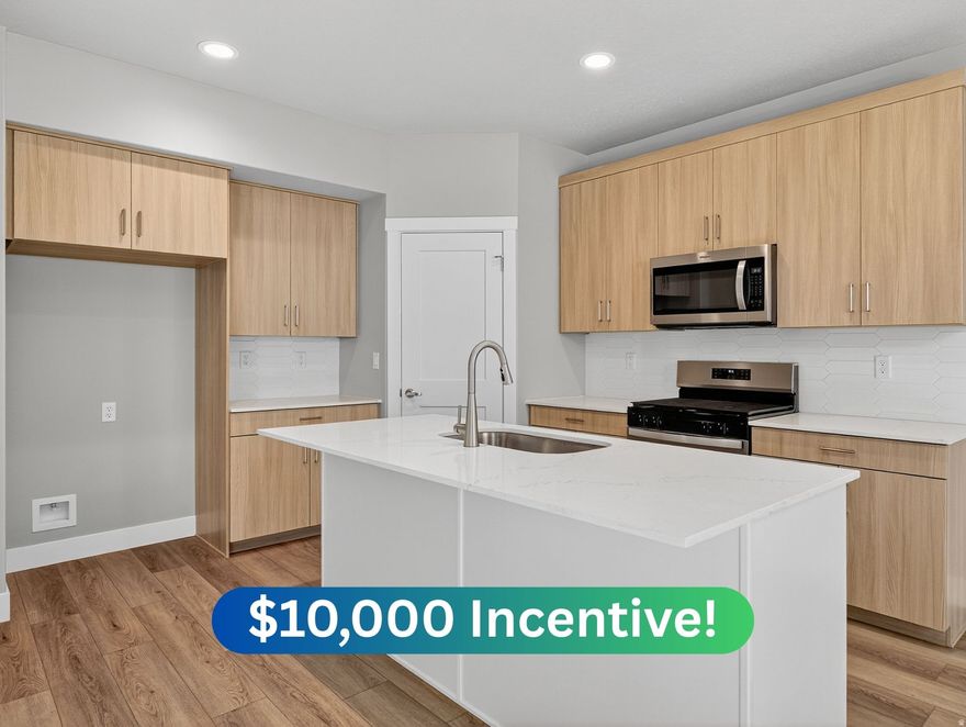 Striking new townhomes in Plain City's newest and most amazing community, JDC Ranch! Built with industry leading quality, inside and out, and world-class design, these townhomes are raising the bar. Come see the large kitchens, oversized garages, room to entertain, massive primary suite/closet/bathroom, roomy bedrooms, and abundant storage throughout. ***$10,000 incentive with use of preferred lender. Includes a no-cost refinance within three years***  Square footage figures are provided as a courtesy estimate only and were obtained from building plans.  Buyer is advised to obtain an independent measurement.