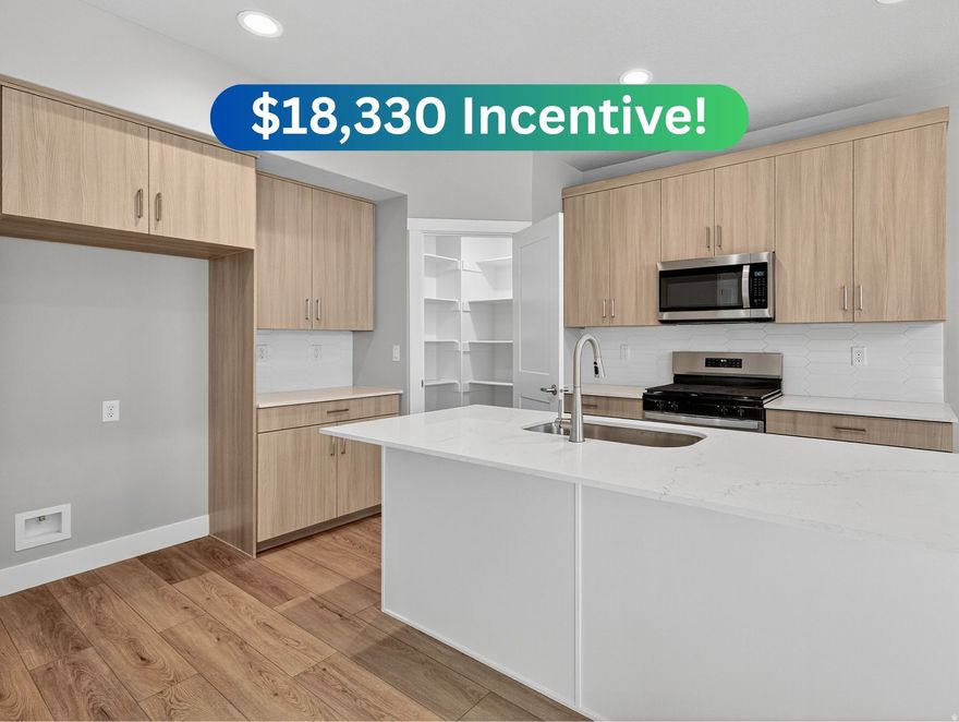 Striking new townhomes in Plain City's newest and most amazing community, JDC Ranch! Built with industry leading quality, inside and out, and world-class design, these townhomes are raising the bar. Come see the large kitchens, oversized garages, room to entertain, massive primary suite/closet/bathroom, roomy bedrooms, and abundant storage throughout. ***LIMITED TIME $18,330 incentive with use of preferred lender. Includes a no-cost refinance within three years***   Square footage figures are provided as a courtesy estimate only and were obtained from building plans.  Buyer is advised to obtain an independent measurement.