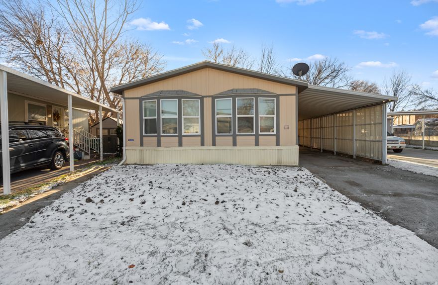 2 bed, 2 bath home built in 1994 in Cottonwood Coves MHC. Functional open layout with spacious living area and private primary suite. Move-in ready with great natural light and storage. Close to shopping, dining, and major roads. Buyer must be park approved; lot rent  $1,050/mo. Financing options available based on approval.