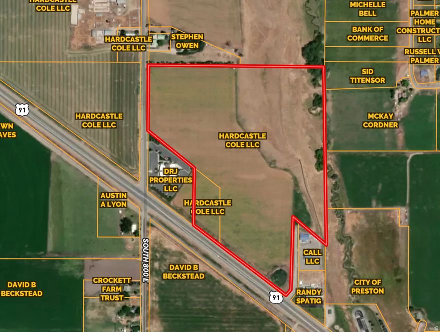 This property has always been know as the BEST commercial or mixed use property in Preston Idaho! Highest traffic count you will find in Franklin County. Close to 850 feet of frontage on Highway 91, 475 feet on 8th E and access onto Sandcrest Drive. This property fronts worm creek on the east side. Road frontage is  zoned commercial and the remainder is residential.