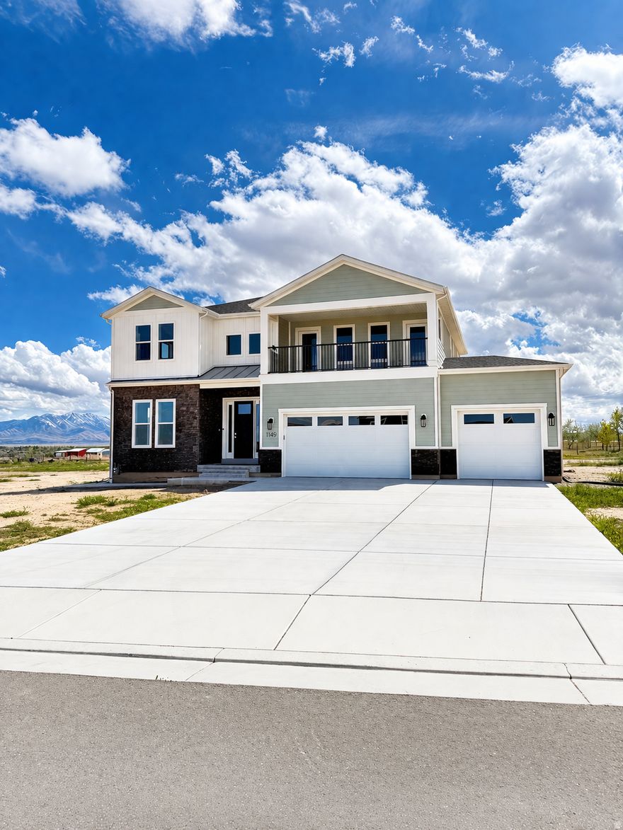 This beautiful custom home sits on a spacious .75-acre lot w/ options for out buildings, animals, including horses and more.  There is so much to offer-starting w/ a grand two-story entry, 10' main floor ceilings, and tons of natural light throughout. The kitchen is a standout w/ quartz countertops, large island, double wall ovens (w/ convection), vented hood, and a spacious pantry. The living area features a gas fireplace w/ a custom wood slat accent wall, and the home includes two master suites, giving you great flexibility. Downstairs you'll find 9' ceilings with floor trusses, an exterior entrance, and room to grow. There are also two HVAC systems for comfort year-round. Located with easy access to I-80, this property feels quiet and peaceful with amazing views-but you're still just minutes from shopping and downtown.