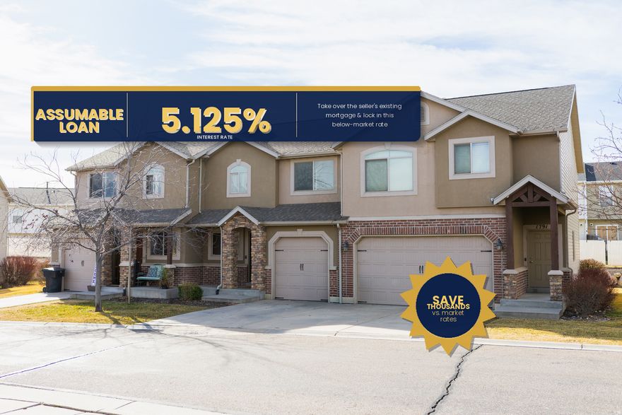 This home comes with an assumable loan at 5.125% - well below current market rates. This translates to real monthly savings, significantly less paid in interest over time, and less out of pocket money upfront - making this one of the more accessible opportunities you'll find right now.  Ideally located just minutes from the freeway, this well-maintained 3-bedroom, 4-bath home offers quick access to Riverdale's shopping, dining, and essentials. EV charger in the garage. Set in a safe, welcoming neighborhood with a park directly across the street, it's perfect for morning walks, family time, or simply unwinding. Inside, enjoy nearly 2,000 square feet of functional space, including a fully finished basement with a custom entertainment center and kitchenette - ideal for movie nights, entertaining, or a separate living area. Don't miss your chance to own this versatile, conveniently located home - schedule your showing today!