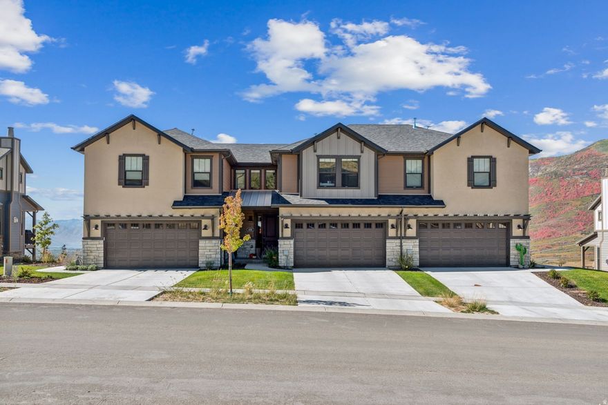 Stunning Mountain -View Townhome minutes from Deer Valley East Village & Jordanelle Reservoir! Discover Jordanelle Ridge in this most desirable main level entry townhome, which is also the largest downhill 4-bedroom, 3.5-bath Floorplan offered. Located only a 7 minute drive from the new Deer Valley East Village, the Jordanelle Reservoir, only 5 minutes to world class fly fishing on the Provo River, and right across the road you'll find a 35 mile mountain biking and hiking trail. Expansive mountain views from panoramic windows and a lovely deck where you'll enjoy unforgettable sunsets. Every level of the townhome includes an inviting space ideal for entertaining family and friends, 2 living areas and 2 laundry areas, including washer/dryers. The home also features a Google smart home system, Nest thermostats, lots of extra storage/closet space added by the owner. HOA covers snow removal and landscape maintenance, so you can relax and enjoy! Nightly Rental Approved. Built in 2022. Furniture negotiable.