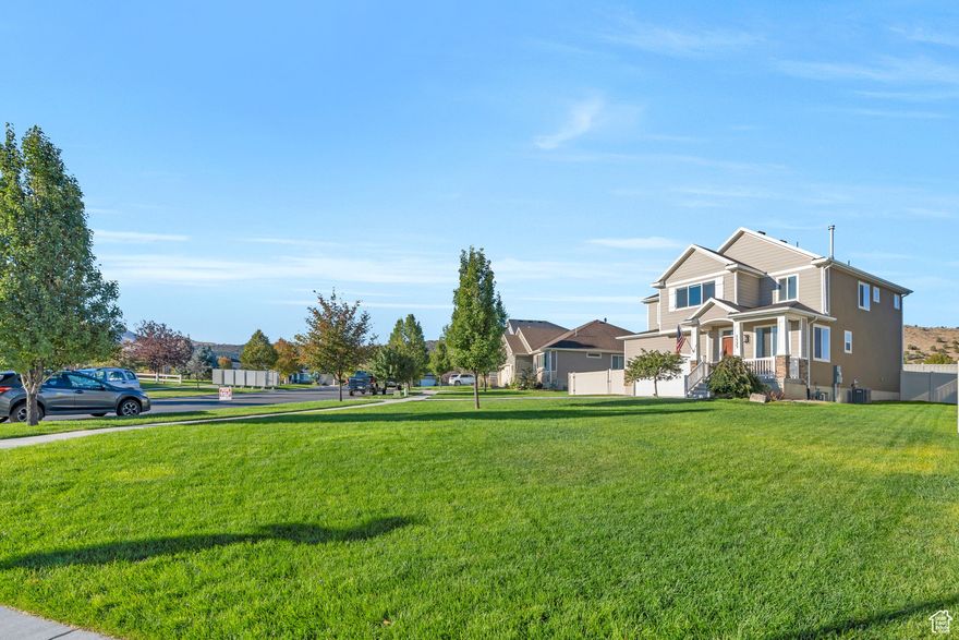 Huge price drop. Welcome to your dream home, perfectly situated on a .26 acre lot with a rare combination of scenic beauty and private living! This gorgeous 3-bedroom, 2.5-bathroom residence offers the kind of views you've only dreamed of.  Wake up to the majestic sight of Mount Timpanogos filling your eastern windows and better yet, enjoy the incredible tranquility of having no rear neighbors, just expansive green space offering privacy and a peaceful backdrop in the foothills of Eagle Mountain. You'll want to come check out the built in bunkbeds!  Side yard has a large gate (up to 16 foot opening) perfect for an RV pad. HOA dues are just $40/mo and includes a pool, hot tub, bike paths and two parks with lots of green space.