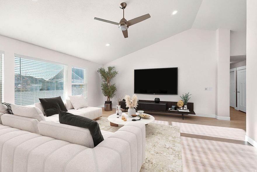 6 Bed 5 Bath home with ADU!! This beautiful, modern home offers exceptional flexibility with a bright walkout basement featuring its own entrance-ideal for a mother-in-law suite, ADU, or investment opportunity. The lower level includes 9-foot ceilings, separate laundry hookups, and a tankless water heater, creating a comfortable and functional living space. The main level is designed for easy, single-level living with an open-concept layout filled with natural light, perfect for entertaining and everyday comfort. This home features spacious bedrooms with walk-in closets, ample storage throughout, and the convenience of laundry on both floors. Enjoy outdoor living in the fully fenced backyard, offering privacy and room for pets, play, or gatherings. A 3 car garage and location on a quiet street add to the overall comfort and appeal. Move-in ready and full of potential, this home is perfect for those seeking space, versatility, and long-term value.