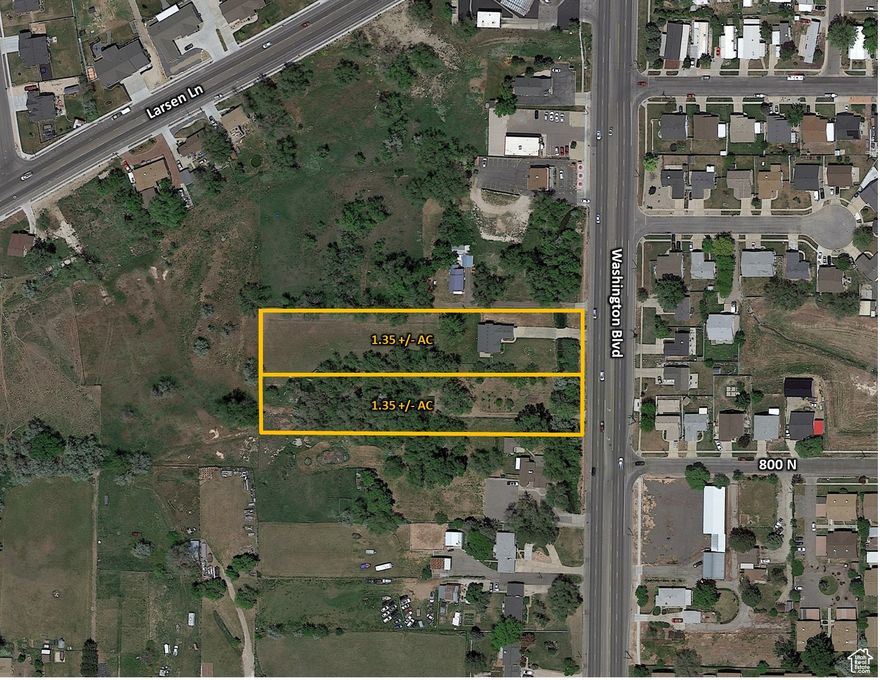 This property is currently zoned RE-15. However, if it changes its use, the city will require a re-zone to CP-2 to match its master plan.   Weber County Tax ID# 11-027-0010 (1.35 acres) is included in this sale, which makes this listing equal to 2.7 acres for $1,450,000.  There is a very well-maintained manufactured home on the property that is currently occupied by the owner and serviced by the public sewer system. There is also a house on the included adjacent property that is currently uninhabitable and was serviced by a septic tank.  Additional property is currently for sale directly to the south of the subject property (MLS #1994496/ 2.77 Acres with 2,900 sq.ft. office building with an asking price of $1,650,000). These three parcels could make an ideal commercial development totaling 5.47+/- acres.