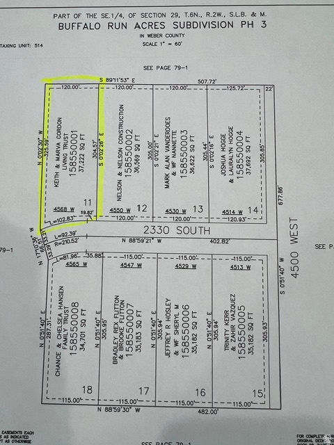 BUFFALO RUN ACRES PHASE 3 - Land