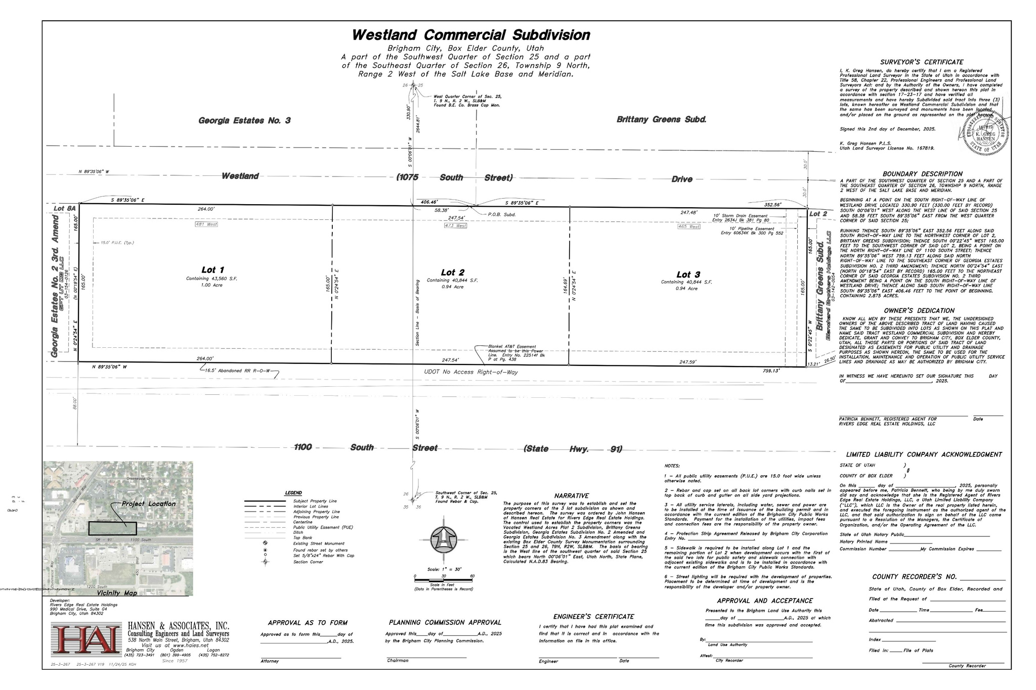 WESTLAND COMMERCIAL SUBDIVISION - Land