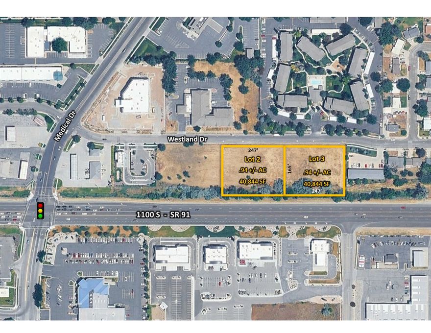 Excellent visibility off 1100 S. 29,000 AADT. Zoned General Commercial. Nearby tenants include Chevron, Dutch Brothers Coffee, Taco Bell, & Best Western Inn. Lot 2 containing .94 ac is also available for a potential lot size of 1.88 ac.