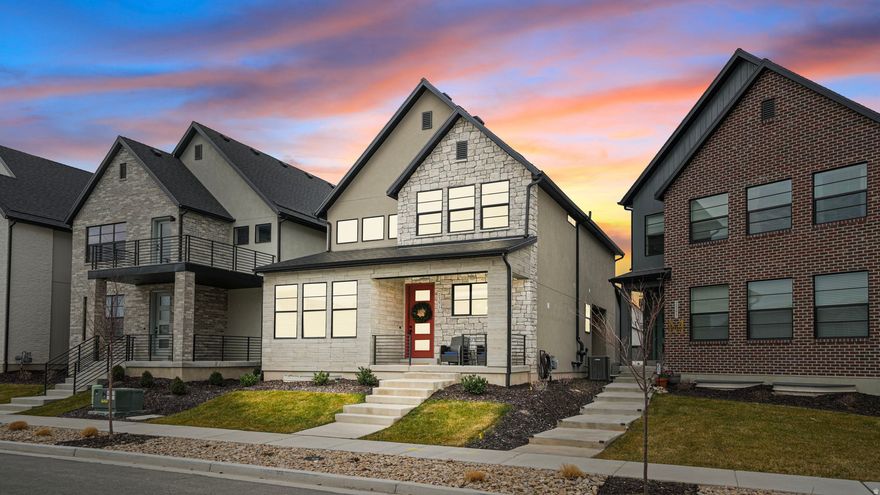 **Seller OFFERING up to 3% Concessions **East-Facing Home with Stunning Mountain Views & Resort-Style Amenities**  Enjoy views of Mount Timpanogos and Lone Peak from this well-maintained home in Lehi. The upper level features three bedrooms, including a primary suite on the east side with vaulted ceilings, ensuite bath with dual granite vanities, and direct access to the walk-in closet, plus a loft ideal for a second living space or playroom for the kids.   The open-concept main floor offers a bright kitchen, dining, and living area with mountain views, a kitchen backsplash, a walk-in pantry, and custom high-quality blinds. A convenient half bath completes the main level.  Additional upgrades total approximately $15,000. All new appliances (included), radon mitigation, reverse osmosis water system, water softener, unfinished basement for future growth, and a two-car garage with EV electrical hookup and a big garage bump out.   Relax on the covered front porch. HOA amenities include a community pool and six maintained green parks, offering outdoor recreation and convenience. A rare combination of layout, upgrades, and mountain views in a desirable Lehi location. Square footage figures are provided as a courtesy estimate only and were obtained from the MLS.  Buyer is advised to obtain an independent measurement.