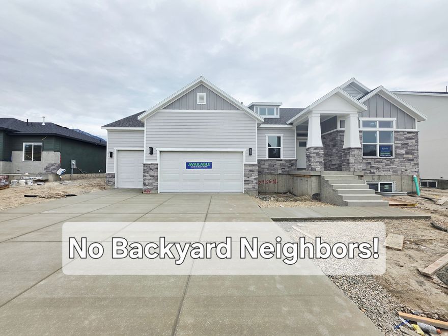 Hard to find west facing lot with no backyard neighbors!! This house is one you'll want to see. Finished Basement? Theater room? Front yard Landscaping Included? 4 car garage? CHECK, CHECK, and CHECK! This Siena floor plan is loaded with features including massive entertaining spaces on both floors, huge walk-in closets and pantry, beautiful kitchen with locally built cabinets, tons of storage throughout, modern finishes, covered patio, and style that will last for years to come. Ask about available incentives. Home is scheduled to finish late June-mid July.