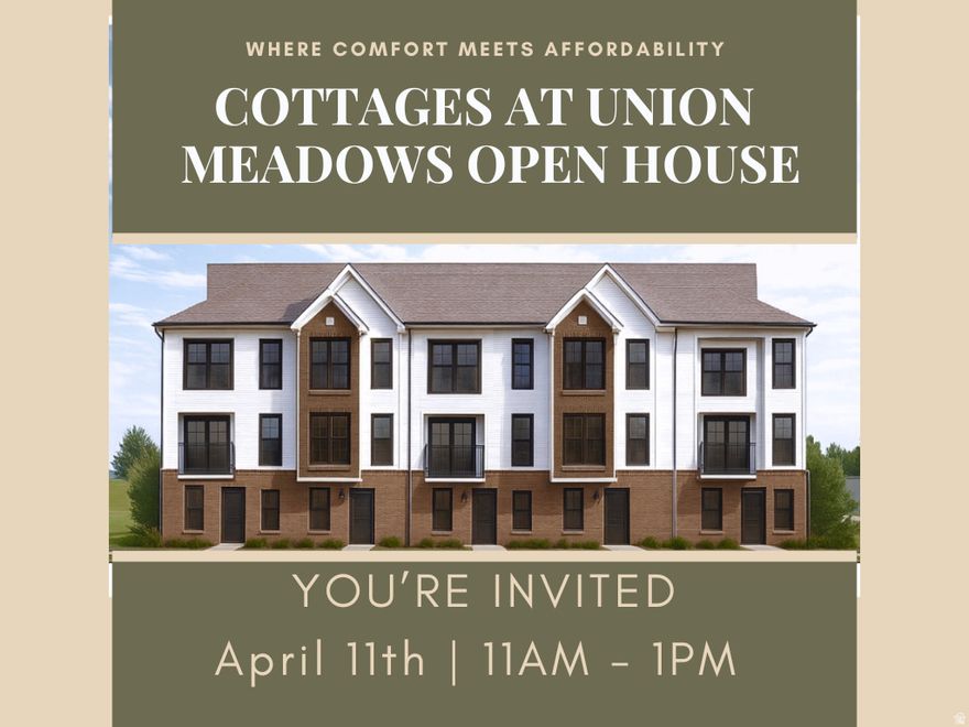 Visit us at our NEW model home! Monday - Friday 10AM-5 PM & Saturday 10AM-4PM. Modern Townhome Living in the Heart of Midvale! Welcome to Cottage at Union Meadows, a new townhome community by Brad Reynolds that blends modern design with everyday comfort. Estimated completion: AUG/SEPT 2026. These 3-bedroom, 2.5-bath homes are thoughtfully designed with Craftsman cabinetry, quartz countertops, durable LVP and tile flooring, and an open-concept layout that invites connection-perfect for entertaining or relaxing at home. Enjoy the flexibility of the bonus flex space, ideal for a home gym, office, or hobby area. The seamless flow between the kitchen, dining, and living areas makes hosting effortless, while the private bedrooms create a peaceful retreat. Located in a prime Midvale location, you'll have quick freeway access and be just moments from the TRAX station, making your commute and daily errands a breeze. Whether you're headed downtown or exploring the Wasatch Front, convenience is always close by. Feel free to tour the community or reach out to the listing agent to set up a showing. Address does not work in maps yet. Please head to 350 W California Drive Midvale 84047. Square footage is a courtesy estimate from builder plans; buyers are encouraged to obtain independent measurements, UNDER CONSTRUCTION. This is an ACTIVE construction site please use caution when visiting.