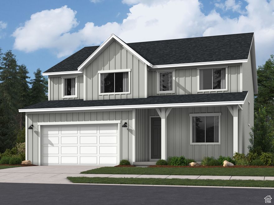 Parkway Fields - 4094 - Sequoia. Offering up to $20k when financing through Lennar Mortgage! Estimated completion in December. This home offers 4 bedrooms, 2.5 bathrooms, a tandem three-car garage, vaulted ceilings, and a full, unfinished basement. The first floor offers a large family room, mudroom, dining area, and a kitchen that boasts gray craftsman style cabinets with grey quartz countertops and stainless steel appliances, including the refrigerator! Upstairs you'll find 4 bedrooms, including the luxurious owner's suite with walk-in closet and a bathroom with dual vanities. Square footage figures are provided as a courtesy estimate only and were obtained from builder. Buyer is advised to obtain an independent measurement. Interior photos are of same style of home, but not the actual home. Rendering is for illustrative purposes only.