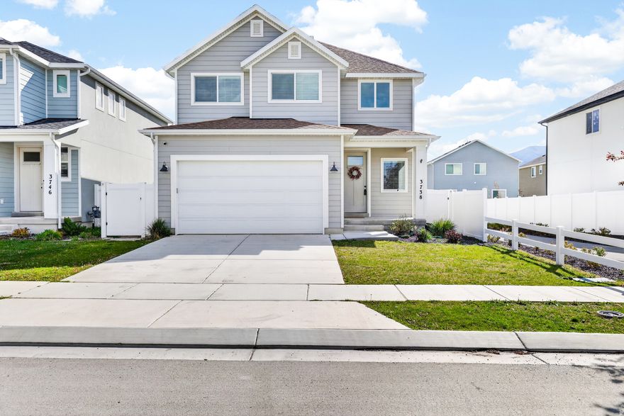 BETTER THAN NEW! This home is priced like the brand new homes in the Harmony subdivision still being built in the neighborhood, but is already fully landscaped and fully-fenced. It also includes premium upgrades not offered in nearby new builds, such as custom exterior eave lighting that makes the home stand out in the neighborhood, along with an Aromadd whole-home scent system that evenly distributes your favorite fragrance throughout the entire home. But that's not all! The large flat screen TV's in the family room and primary suite are included with a full asking price or better! With an open floor plan, this home is great for entertaining. As soon as you enter, you will be welcomed by the 24 foot ceilings bringing in so much light, and a wide staircase leading to all the bedrooms upstairs. The unfinished basement is large enough to fit two bedrooms and another living space, and is plumbed for a full bathroom. So much potential. Schedule a tour today!  Square footage figures are provided as a courtesy estimate only and were obtained from county records. Buyer is advised to obtain an independent measurement.