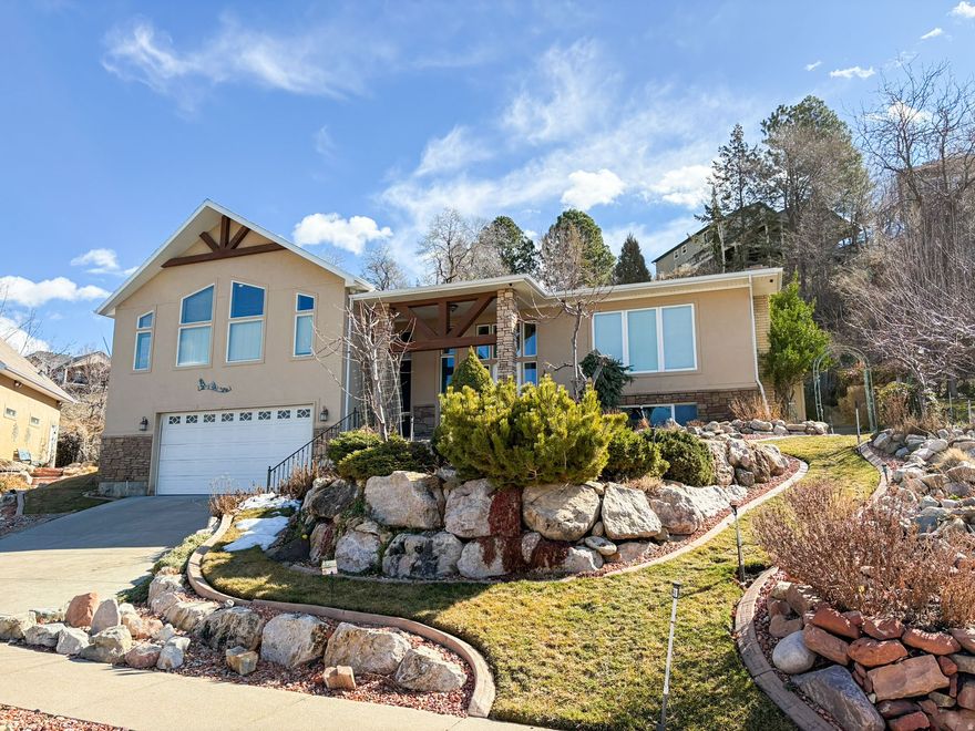 This house is located on the east bench of Bountiful with incredible views of the valley and the lake.  Located on a cul-de-sac for low traffic and noise.  Very secluded house with lots of features that cannot be listed in the listing.  This house has an additional detached RV garage with 750 sq ft and with a loft above it with a half bath totaling additional 750 sq ft.   It also has shares  the incredible views of the lake and valley. Has its own separate heating and air. Main house has two furnaces and AC's.  Also has a separate patio with the beautiful views on one of the terraces in the backyard.  Owner has a flower garden for each season.  This house has everything you would need for entertaining and enjoying the privacy and relaxation that comes with this property.  BRAND NEW CARPET AND FLOORING. Square footage is taken from the blueprints from the addition that was approved and signed off by the city.  Buyer to verify the square footage with their due diligence.  You will fall in love with this property! Graveled RV parking next to detached garage is not part of the property.