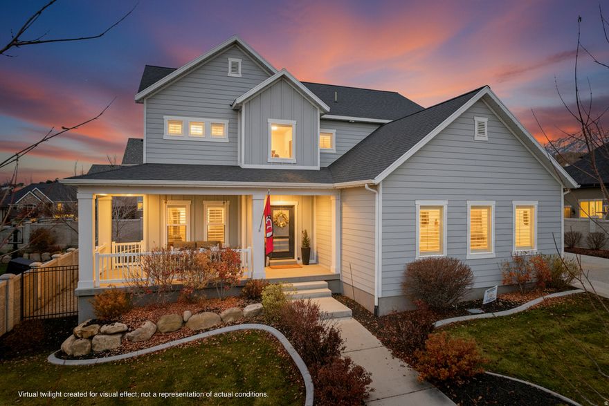 This beautifully designed two-story home is move-in ready and crafted for modern living. The inviting front porch leads into a thoughtfully designed interior highlighted by quality finishes throughout. The spacious chef-inspired kitchen features ceiling-height cabinetry, a white oak island, quartz countertops, tile backsplash, and stainless steel appliances-perfect for both everyday use and entertaining. The main living area is anchored by a warm gas fireplace, creating a comfortable and stylish gathering space.  The primary suite offers a private retreat with a barn door entry, dual-sink vanity, walk-in closet, and a sleek European glass shower. Constructed with durable, energy-efficient 2x6 exterior walls, the home delivers both comfort and efficiency.  The fully finished basement features 9-foot ceilings and a spacious living room ideal for entertaining or relaxing, along with a dedicated gym room and an additional bedroom. The finishes seamlessly match the look and feel of the main living areas, creating a cohesive, above-grade experience. Modern design elements and natural light enhance the space, making it ideal for entertaining, guest stays, or extended living space.  Square footage figures are provided as a courtesy estimate only and were obtained from previous listing.  Buyer is advised to obtain an independent measurement.