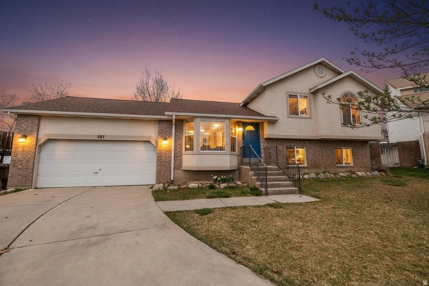 Don't miss this South-facing home on a quiet, kid friendly cul-de-sac. Great neighbors, and nestled in a quiet neighborhood. New water heater (2024), new water softener (2026), fresh paint, roof replaced in 2019. No backyard neighbors, beautiful landscaping! Sunsets from the front of home are always spectacular! Prime location as you're within minutes of all shopping, restaurants, schools, churches and within 20 mins of downtown SLC and the SLC airport.   Square footage figures are provided as a courtesy estimate only and were obtained from County Records.  Buyer is advised to obtain an independent measurement.