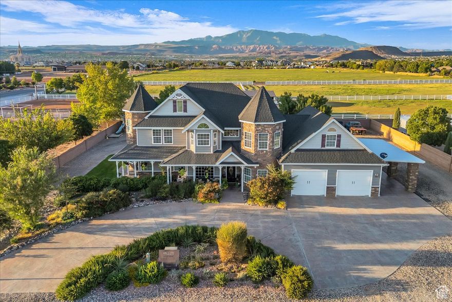 This charming Victorian-style home, zoned for HORSE PRIVILEGES, is tucked away in a quiet cul-de-sac and has city approval for a second dwelling next to the primary residence! It includes two additional parcels-one is 1.20 acres and the other is 0.92 acres, offering space, privacy, and incredible potential.  Inside, you'll find beautiful flooring throughout, granite countertops, Caf appliances, and tons of storage-including an 845 sq ft garage. There's also a gorgeous front porch, a circular drive in front, plus a driveway that wraps all the way around the house. The home features 4 bedrooms, 2 full baths, 2 half baths, and 2 family rooms-plenty of space and flexibility. This is more than a home-it's a rare opportunity to own a private retreat with room to expand. Buyer to verify all information.