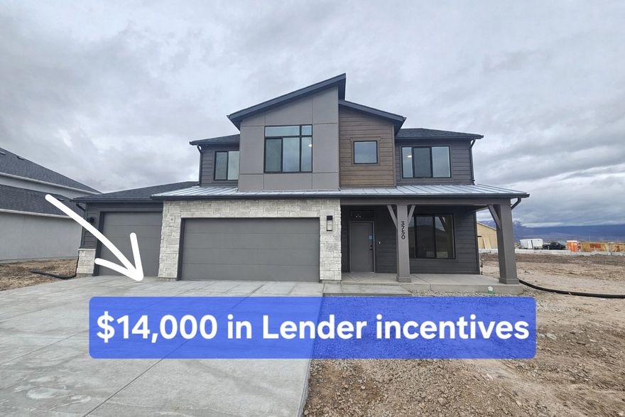 A striking modern two-story designed for everyday living and elevated views. This four-bedroom home features two inviting gathering spaces, a private office, and a large pantry for effortless organization. Set on a generous lot, expansive windows frame beautiful mountain views, blending style, space, and function. OVER $15,000 in lender incentives available.