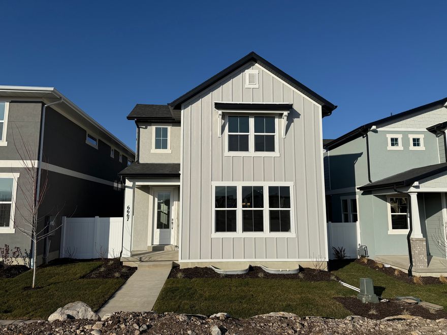 Quick Move-In! Welcome to Joshua Tree! Our brand new community located in Herriman! Maintenance Free Living! The Brooklyn plan is a 4 bedroom home that comes with designer cabinets, laminate flooring, quartz countertops, a chef's kitchen, large primary on-suite with 2 walk-in closets, and a spacious, open floorplan. This home also features a fully fenced and landscaped private yard, a 2-car garage with 3rd car parking, and a covered patio. Come see why the Brooklyn at Joshua Tree is the ideal place to call home.