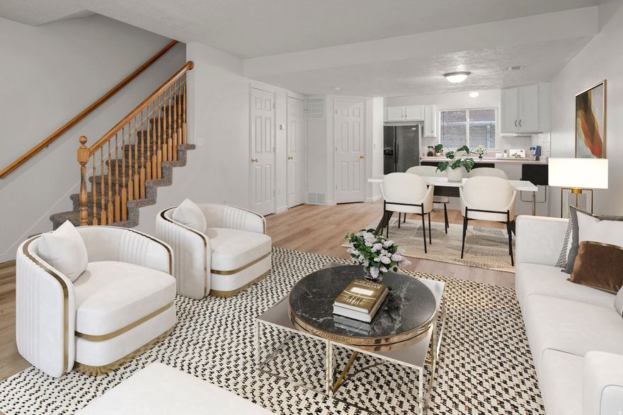 Welcome to this well-maintained townhome offering comfortable, low-maintenance living in a convenient West Valley City location. This home features brand-new flooring, fresh interior paint, and new blinds throughout, creating a clean, move-in-ready feel. A rare detached 2-car garage adds exceptional value and convenience, along with a fully fenced private patio area ideal for relaxing or entertaining. The well-maintained community offers access to a community pool, perfect for summer enjoyment. Conveniently located close to shopping, dining, schools, parks, and major commuter routes, this home truly offers easy access to everything you need.