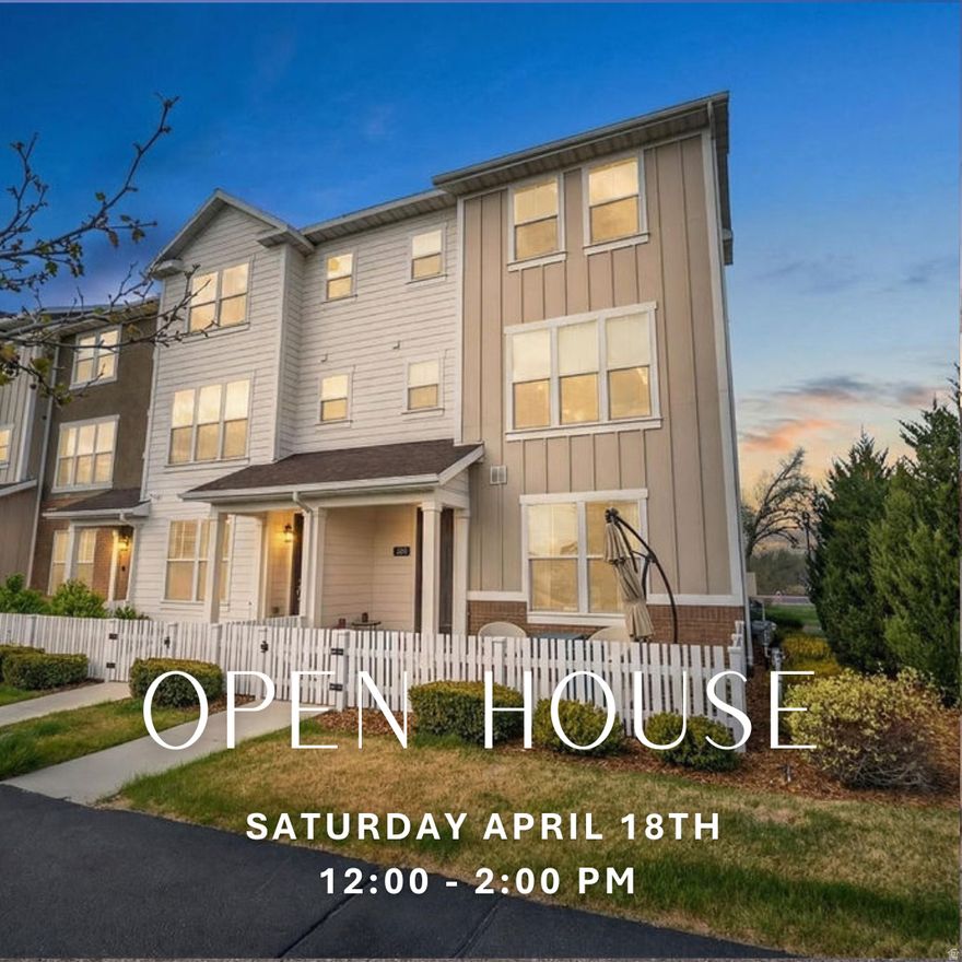 *OPEN HOUSE SAT APRIL 18TH 12 - 2PM*LOVE WHERE YOU LIVE* End-unit. Former model home. So much character & charm throughout. And it shows! This stunning 4 bed, 4 bath townhome in Bluffdale offers the kind of elevated living that blends style, comfort, and everyday functionality. Flooded with natural light and positioned to capture beautiful mountain views, this home is perfect for those who appreciate thoughtful design and a space that truly feels like their own. Originally the community's model home, it features upgraded finishes throughout including two-tone soft-close cabinetry, quartz countertops, a gas range, and a cozy electric fireplace that anchors the main living space. Since then, even more character has been added including hand-scraped hickory flooring, textured carpet, modern lighting, wood accents, floating shelves, a barn door, and a designer tile backsplash which creates a warm, custom feel you don't typically find in townhomes. Step out onto your private balcony and take in the mountain views on summer evenings, or enjoy the ease of low-maintenance living with quick access to major commuter routes. With a 2-car garage, spacious layout, and a level of care that truly stands out, this home is just as functional as it is beautiful. If you've been waiting for something that feels a little more elevated than the rest-this is it.