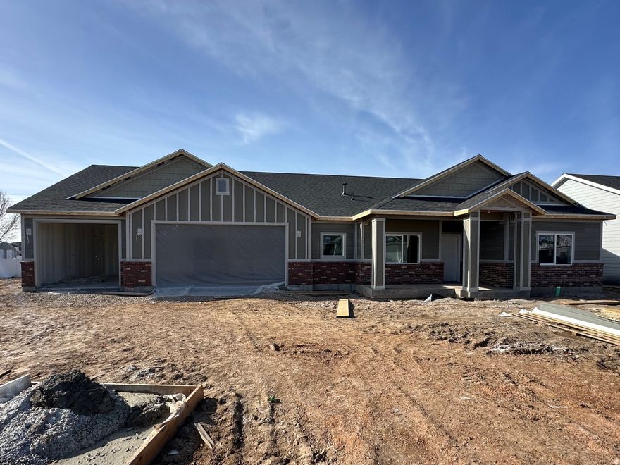 Welcome to this exquisite SINGLE-LEVEL home. This meticulously crafted residence offers luxurious features and thoughtful design elements. 9' Ceilings help you enjoy the sense of openness and grandeur throughout the main living area. A large and spacious pantry, perfect for all your culinary needs. Expansive windows fill the home with natural light, creating a bright and welcoming atmosphere. Attention to detail in the high-quality finishes throughout the home. This home is a perfect blend with a practical layout and space helps keep your home organized and clutter-free. Step outside to a completely landscaped and fenced-in backyard for privacy as you enjoy comfortable indoor and outdoor living. Call today for information or a showing. Home completed approx end of March 26.