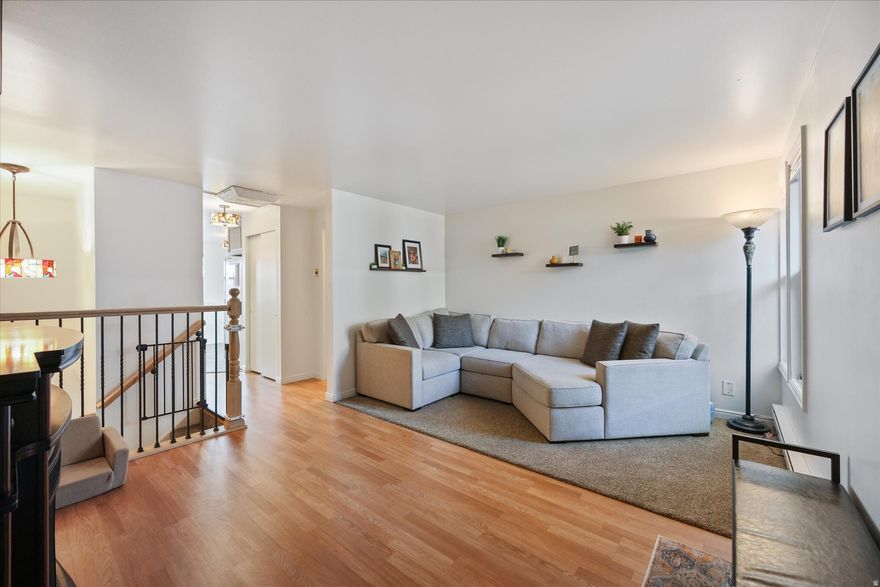 Location, Location, Location!!! 2 Bedroom, 1 1/2 Bath, Immaculate Turnkey investment or starter home. Remodeled Rustic Townhouse, Nestled Next to the Mountains, with Valley Views! Minutes from World Class Skiing Snow Basin, Pineview Reservoir, less than a block away Bonneville Shore Line Trail head for easy hiking and biking. Features: Milgard Triple Pane Windows throughout home, and Milgard sliding Double Pane door. Walnut wood-stained front door, storm door, updated window coverings throughout home, custom maple banister with oil rubbed bronze balusters and handrails, newer paint throughout home. Custom rustic maple 'self-closing' cabinets, newer countertops, tile backsplash, fold down eating counter, and wall bed with custom desk. Beautiful stained-glass lights throughout and rustic cabin lamp light with fan. Lighting; Newer light fixtures inside and outside. Matching stained glass lighting fixtures. Bathrooms; Main floor 1/2 Bath and lower floor Full Bath with custom rustic maple soft close cabinets, laminate wood flooring in each bathroom. Custom tiled bathtub/shower in lower-level bathroom bedrooms, Light and bright, updated plush carpeting, lighting fixtures with fans, double closets in each room giving plenty of closet space. Master bedroom has wall mounted electric fireplace. Guest bedroom has walkout entrance to custom "elephant print" concrete patio, enclosed with white vinyl fence with gate for privacy. Laundry Area; custom rustic maple cabinet and linen closet for storage. Outside: Newer roof, white vinyl on back, storage closet, plus an extra-large storage closet in carport. Front Courtyard: Charming area to relax, BBQ, and enjoy the clean mountain air and view! Beautiful painted white brick walls. Back Patio: painted white brick walls with a white vinyl fence, makes for a secluded area to dine and entertain. HOA Community, Full-Service Property Management Company, Amended CC&R's, New Reserve Study.