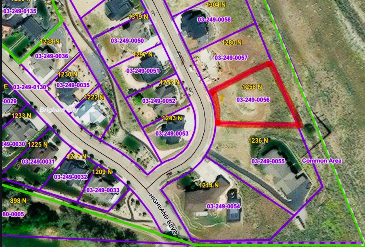 Plat Map. Illustrating property boundaries and parcel identification within a developed area