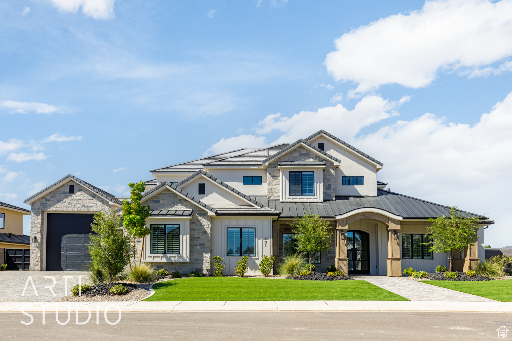 Remarkable & timeless home in the desirable Queensridge neighborhood. Expansive yard on just under 1/2 acre with pickleball & basketball court, salt-water pool with spa & motorized cover, mature palm trees & big turf area. Rare1,774 sq ft garage, with a 14' tall RV door & 40' deep. Chef's kitchen with professional grade Monogram appliance package, dual dishwashers, walk-in pantry & 12' sliding glass door in the great room creating fantastic indoor-outdoor living. Each bedroom boasts an en-suite bathroom, 10' ceilings on both floors, complete with an office & second bedroom on the main floor. Designed for ultimate comfort and style, theprimary bedroomfeatures a 12' sliding glass door, spa-like bathroom & professional closet system. Large living room upstairs + a dedicated laundry room. Notice the consistent attention to detail throughout home with motorized blinds, plantation shutters & ample storage. Owner Agent.
