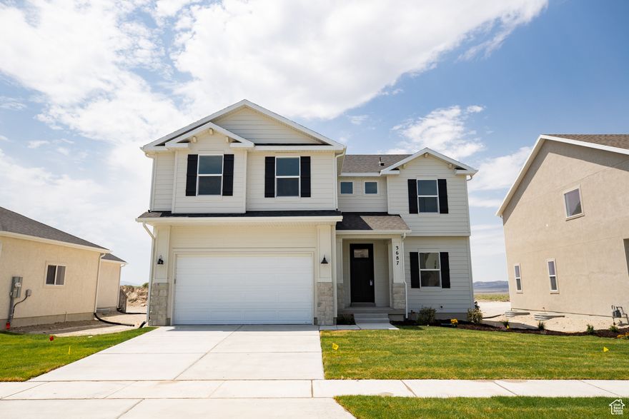 AMAZING $20,000 INCENTIVE TOWARDS CLOSING COSTS, RATE BUYDOWN, OR PRICE REDUCTION REGARDLESS OF LENDER! Must-see Harmony Community in Eagle Mountain! Move-in ready! This beautiful home built by Flagship Homes features 4 bedrooms + loft, 2.5 bathrooms, quartz slab countertops, painted cabinets, laminate flooring on the main level, landscaped front yard, 2 car garage, and a planned fence along back boundary.  The backyard can be landscaped for an additional charge. The primary bedroom has a vaulted ceiling, large walk-in closet, and dual sinks with a separate tub/shower. With an unfinished basement, this home provides space for storage and room to grow. (If preferred, basement can be finished for an additional charge.) 1GB fiber optic internet included in the HOA dues. Call for more information or stop by our model home at 3859 N. Thomas St., Eagle Mountain for a tour. Model home hours: Monday-Saturday 11 AM - 6 PM. Buyers to verify all information. Square footage is from house plans