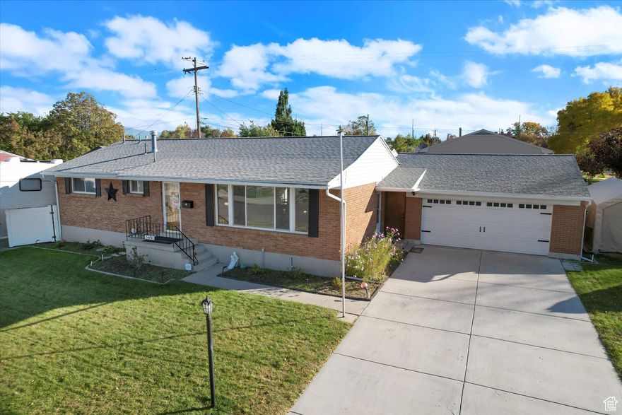 Welcome home to this charming brick rambler, perfectly situated on a spacious corner lot with a fully fenced backyard! Inside, you'll appreciate the thoughtful updates, including refreshed kitchen cabinets, newer stainless steel appliances, a high-efficiency Amana furnace, newer water softener, energy-efficient vinyl windows, and a brand-new water heater. The roof shingles are only 9 years old, providing added peace of mind.  This home features 4 bedrooms with the option for a 5th, 2  bathrooms, and two oversized family rooms-offering plenty of space to spread out, entertain, and create lasting memories. Step outside to enjoy a dedicated garden area,  a storage shed, and separate gated RV parking on the east side of the home (not connected to the driveway).  Blending comfort, functionality, and charm, this home is the perfect place to put down roots.