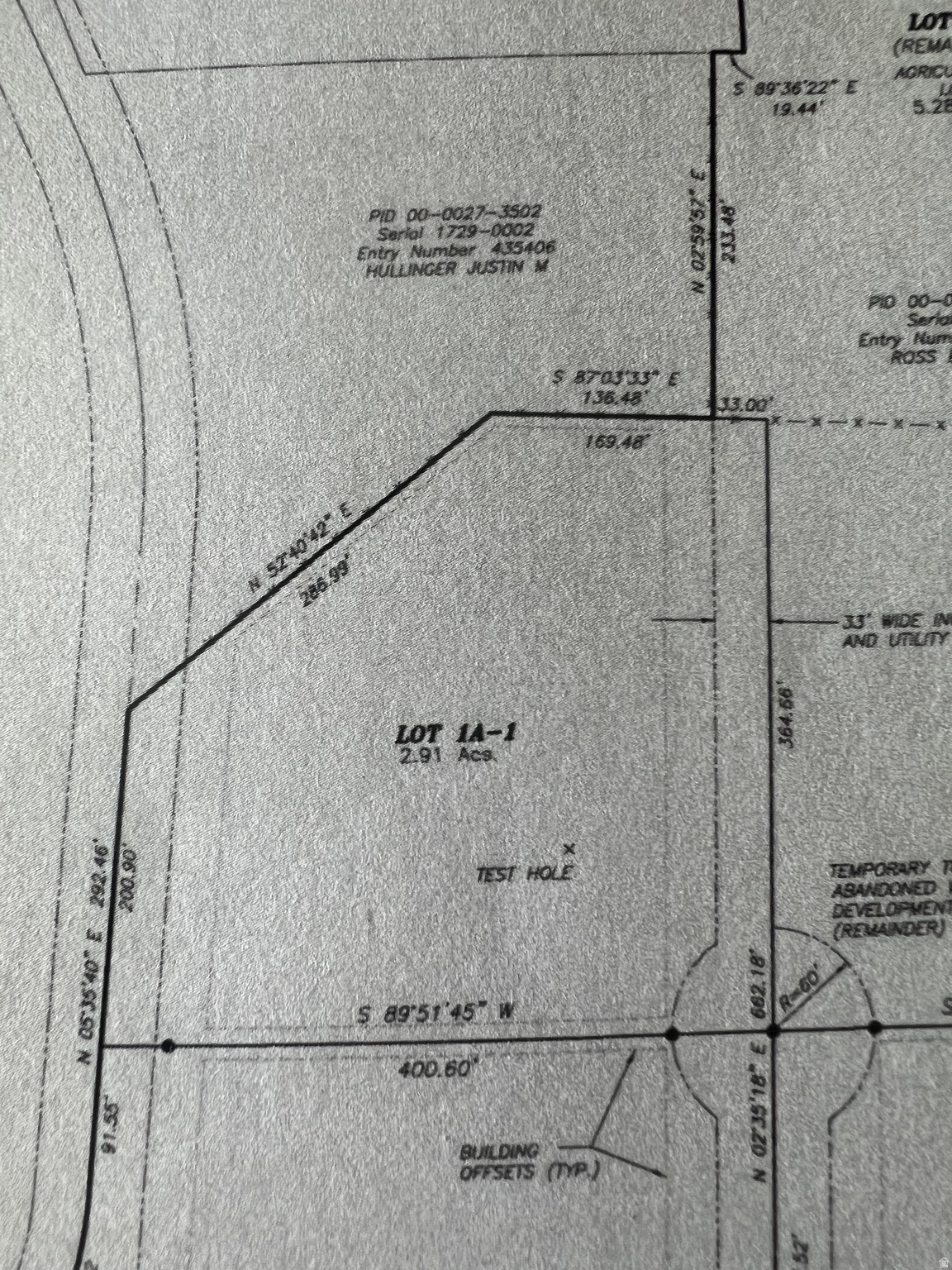 JERRY ROSS MINOR SUBDIVISION - Land